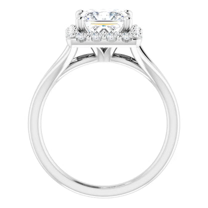 Princess Halo Style Engagement Ring
