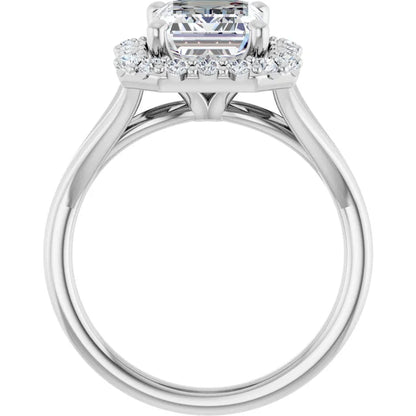 Emerald Halo Style Engagement Ring