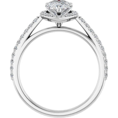 Pear Halo Style Engagement Ring