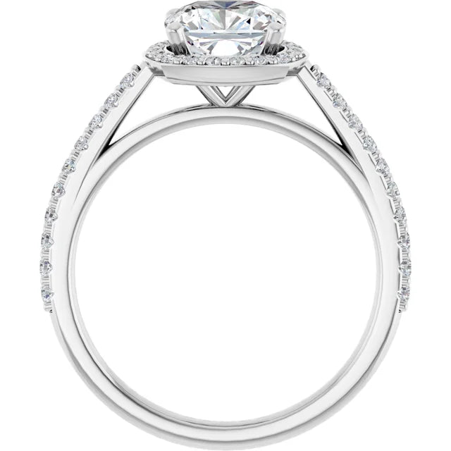 Cushion Halo Style Engagement Ring