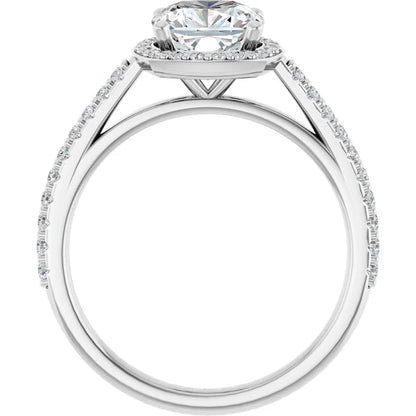 Cushion Halo Style Engagement Ring