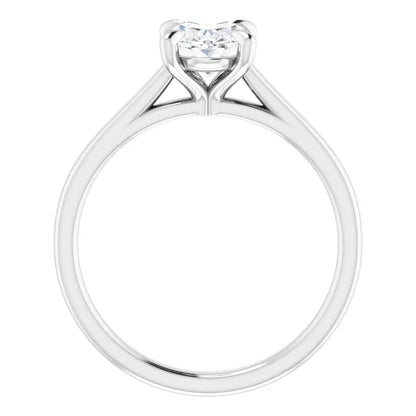Four Claw Oval Solitaire Engagement Ring