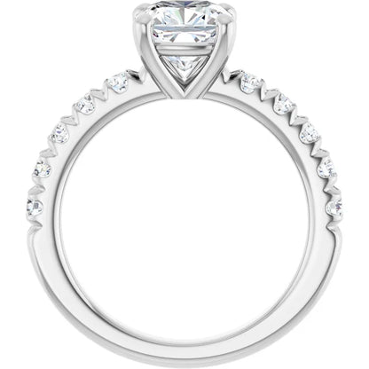 Cushion Four Claw Set Style Engagement Ring