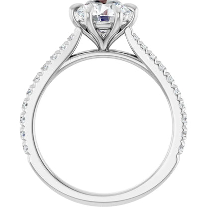 Round Brilliant Six Claw Set Style Engagement Ring