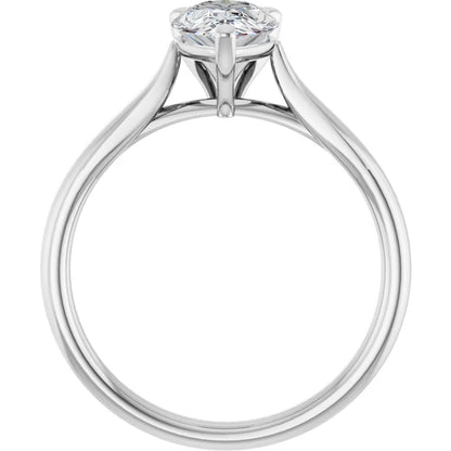 Three Claw Pear Solitaire Engagement Ring