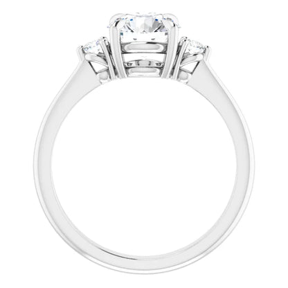 Round Brilliant Accent Engagement Ring