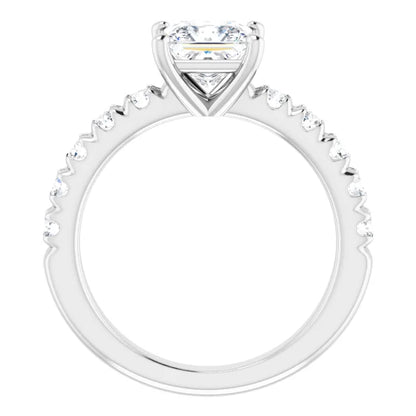 Princess Four Claw Set Style Engagement Ring