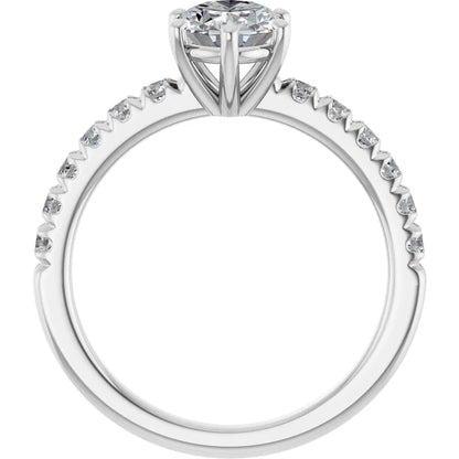 Oval Six Claw Set Style Engagement Ring