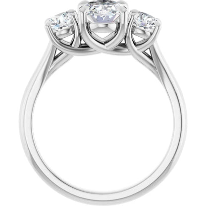 Oval Accent Engagement Ring