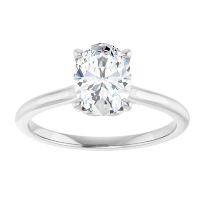 Four Claw Oval Solitaire Engagement Ring