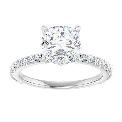Cushion Claw Set Style Engagement Ring