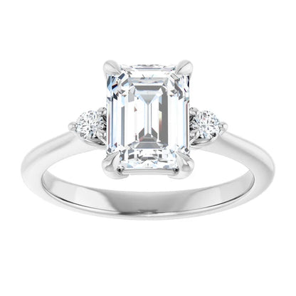 Emerald Accent Engagement Ring