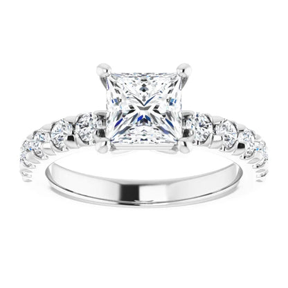 Princess Four Claw Set Style Engagement Ring