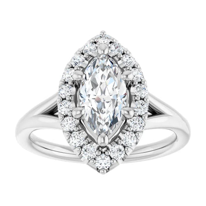 Marquise Halo Style Engagement Ring