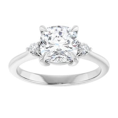 Cushion Accent Engagement Ring