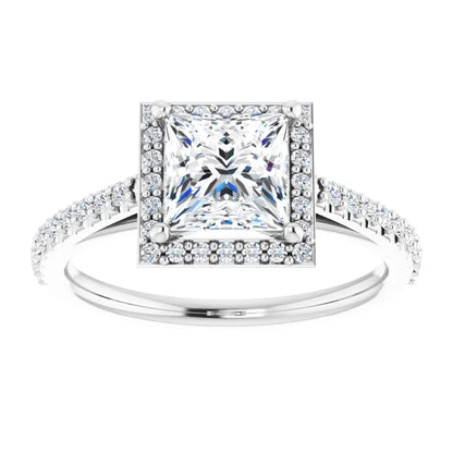 Princess Halo Style Engagement Ring