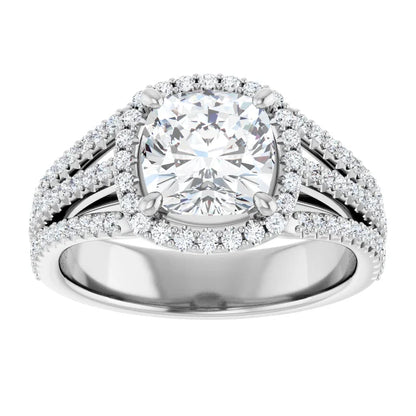 Cushion Halo Style Engagement Ring