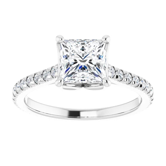 Princess Claw Set Eternity Style Engagement Ring