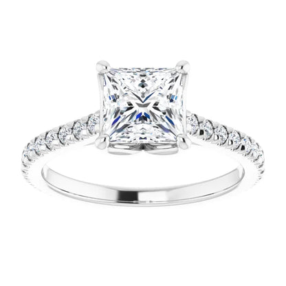 Princess Claw Set Eternity Style Engagement Ring