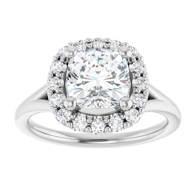 Cushion Halo Style Engagement Ring
