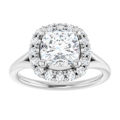 Cushion Halo Style Engagement Ring