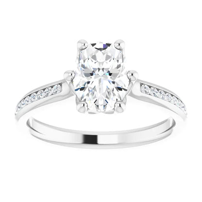 Oval Six Claw Channel Set Style Engagement Ring
