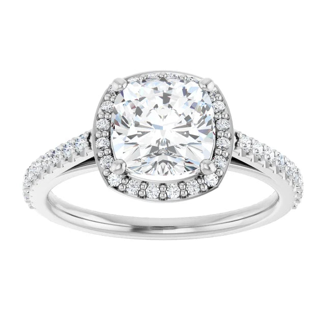 Cushion Halo Style Engagement Ring