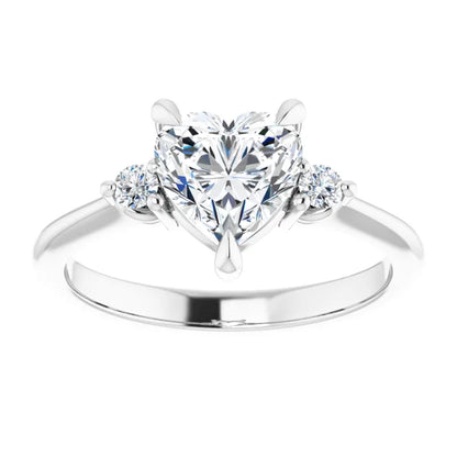 Heart Accent Engagement Ring