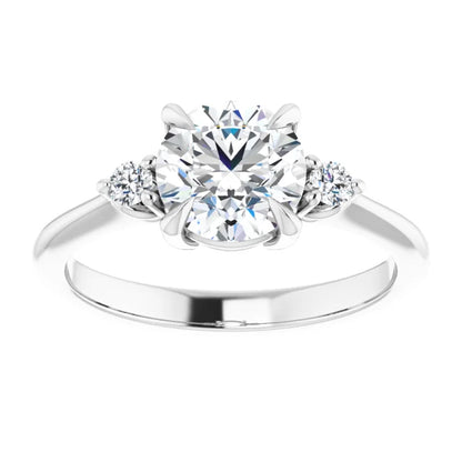 Round Brilliant Accent Engagement Ring