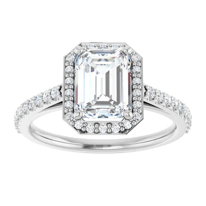 Emerald Halo Style Engagement Ring