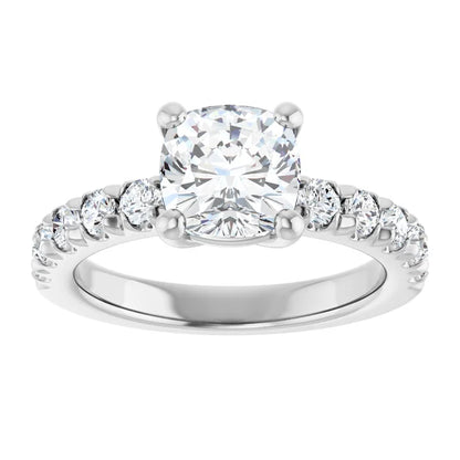 Cushion Four Claw Set Style Engagement Ring