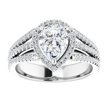 Pear Halo Style Engagement Ring