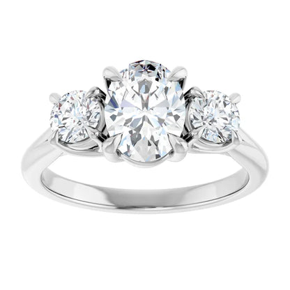 Oval Accent Engagement Ring