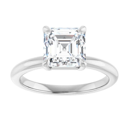 Asscher Solitaire Engagement Ring