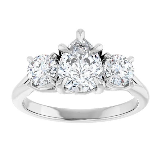Pear Accent Engagement Ring