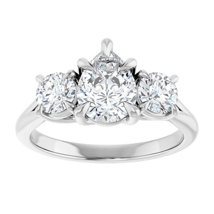 Pear Accent Engagement Ring