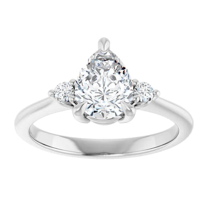 Pear Accent Engagement Ring