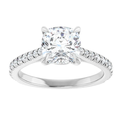 Cushion Claw Set Style Engagement Ring