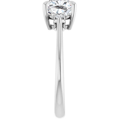 Cushion Accent Engagement Ring