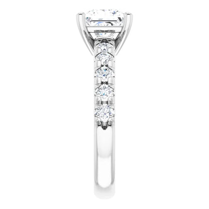 Princess Four Claw Set Style Engagement Ring