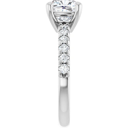 Cushion Four Claw Set Style Engagement Ring
