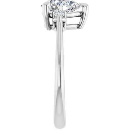 Pear Accent Engagement Ring