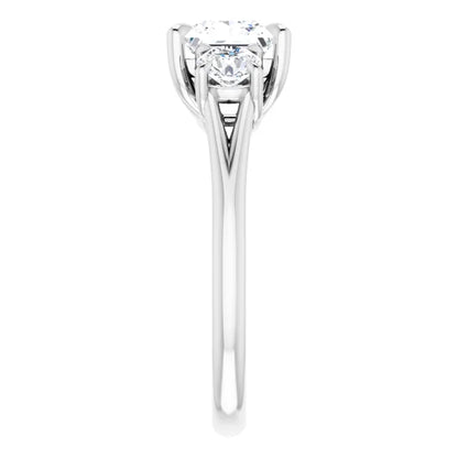 Princess Accent Engagement Ring