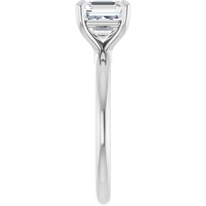 Asscher Solitaire Engagement Ring