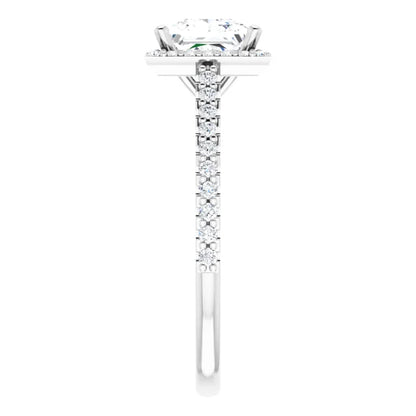 Princess Halo Style Engagement Ring