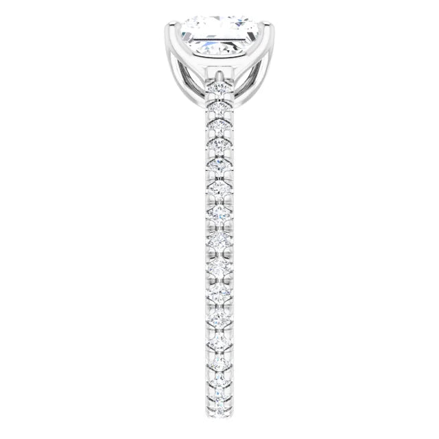 Princess Claw Set Eternity Style Engagement Ring
