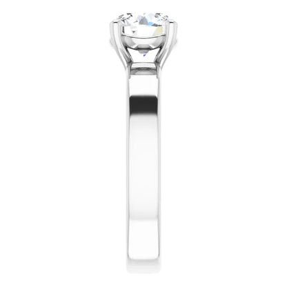 Round Brilliant Wide Band Solitaire Engagement Ring