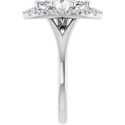 Marquise Halo Style Engagement Ring