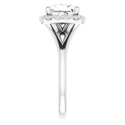 Princess Halo Style Engagement Ring