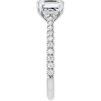 Asscher Claw Set Style Engagement Ring